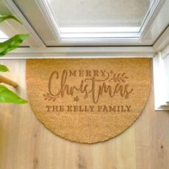 Personalised Christmas Half Moon Indoor Doormat -PERSONALISE STORE p011013 5