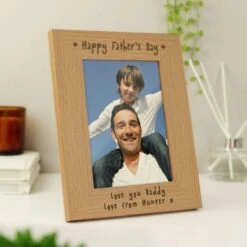 Personalised Happy Father's Day 5x7 Wooden Photo Frame -PERSONALISE STORE p011199 2