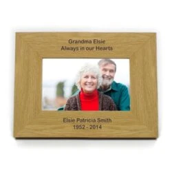 Personalised Long Message 6x4 Landscape Oak Finish Photo Frame -PERSONALISE STORE p0111a05 3