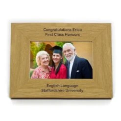 Personalised Long Message 6x4 Landscape Oak Finish Photo Frame -PERSONALISE STORE p0111a05 4