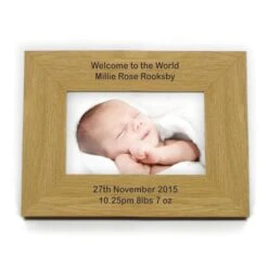Personalised Long Message 6x4 Landscape Oak Finish Photo Frame -PERSONALISE STORE p0111a05 6