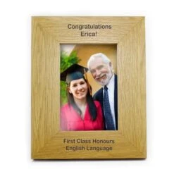 Personalised Long Message 6x4 Oak Finish Photo Frame -PERSONALISE STORE p0111a06 3