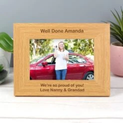 Personalised Short Message 6x4 Landscape Oak Finish Photo Frame -PERSONALISE STORE p0111a07 2