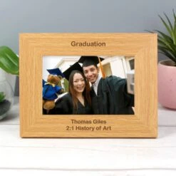 Personalised Short Message 6x4 Landscape Oak Finish Photo Frame -PERSONALISE STORE p0111a07 3