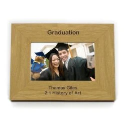 Personalised Short Message 6x4 Landscape Oak Finish Photo Frame -PERSONALISE STORE p0111a07 4