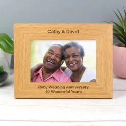 Personalised Short Message 6x4 Landscape Oak Finish Photo Frame -PERSONALISE STORE p0111a07 5