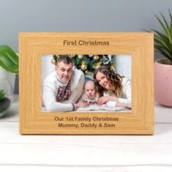Personalised Short Message 6x4 Landscape Oak Finish Photo Frame -PERSONALISE STORE p0111a07 6