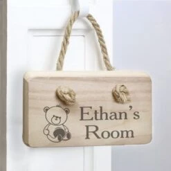 Personalised Teddy Wooden Sign