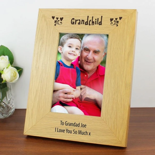 Personalised Oak Finish 6x4 Grandchild Photo Frame 1 Personalised Oak Finish 6x4 Grandchild Photo Frame
