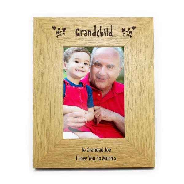 Personalised Oak Finish 6x4 Grandchild Photo Frame 2 Personalised Oak Finish 6x4 Grandchild Photo Frame - Image 2