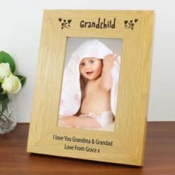 Personalised Oak Finish 6x4 Grandchild Photo Frame 11 Personalised Oak Finish 6x4 Grandchild Photo Frame -PERSONALISE STORE p0111a74 4