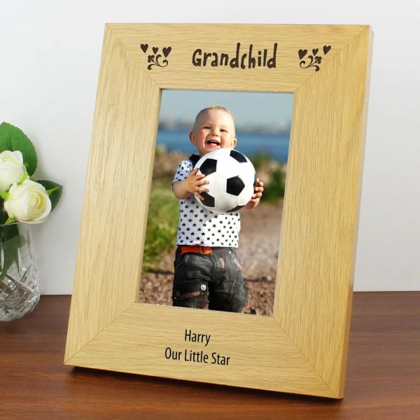Personalised Oak Finish 6x4 Grandchild Photo Frame 6 Personalised Oak Finish 6x4 Grandchild Photo Frame - Image 6