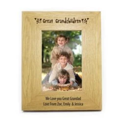 Personalised Great Grandchildren 6x4 Oak Finish Photo Frame -PERSONALISE STORE p0111a77 2
