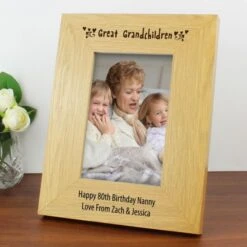 Personalised Great Grandchildren 6x4 Oak Finish Photo Frame -PERSONALISE STORE p0111a77 3