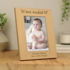 Personalised Great Grandchild 5x7 Wooden Photo Frame