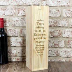 Personalised Reserved For Wooden Wine Bottle Box