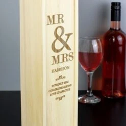 Personalised Couples Wooden Wine Bottle Box -PERSONALISE STORE p0111b04 3