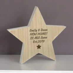 Personalised Star Motif Rustic Wooden Star Decoration -PERSONALISE STORE p0111b14 3