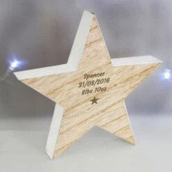 Personalised Star Motif Rustic Wooden Star Decoration -PERSONALISE STORE p0111b14 4