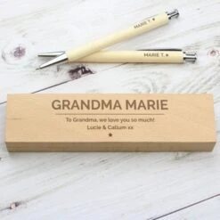 Personalised Classic Wooden Pen & Pencil Box Set -PERSONALISE STORE p0111b24 3