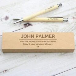 Personalised Classic Wooden Pen & Pencil Box Set -PERSONALISE STORE p0111b24 6