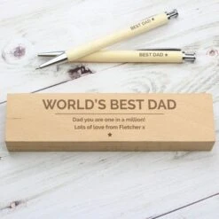 Personalised Classic Wooden Pen & Pencil Box Set -PERSONALISE STORE p0111b24 7