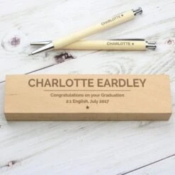 Personalised Classic Wooden Pen & Pencil Box Set -PERSONALISE STORE p0111b24 8
