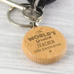 Personalised "The World's Greatest" Wooden Keyring