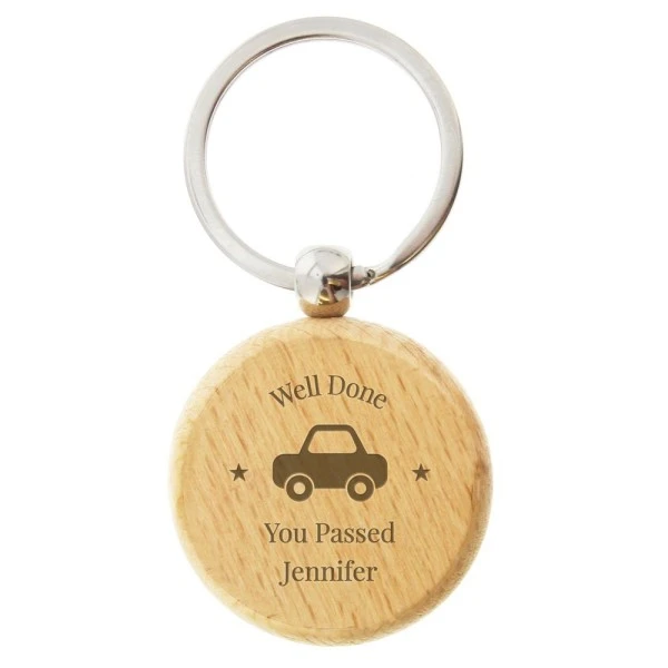 Personalised "Car Motif" Wooden Keyring 2 Personalised "Car Motif" Wooden Keyring - Image 2