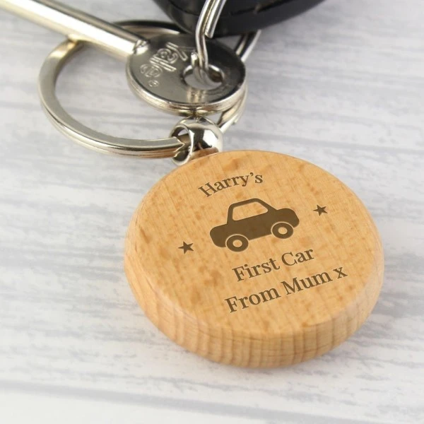 Personalised "Car Motif" Wooden Keyring 5 Personalised "Car Motif" Wooden Keyring - Image 5