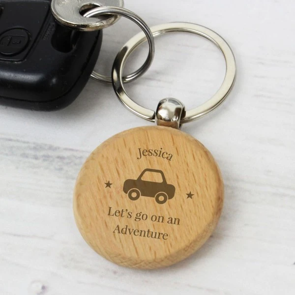 Personalised "Car Motif" Wooden Keyring 6 Personalised "Car Motif" Wooden Keyring - Image 6