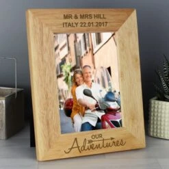 Personalised Our Adventures 5x7 Wooden Photo Frame -PERSONALISE STORE p0111b37 4