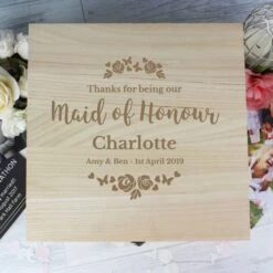 Personalised Any Role "Floral Watercolour Wedding" Large Wooden Keepsake Box 11 Personalised Any Role "Floral Watercolour Wedding" Large Wooden Keepsake Box -PERSONALISE STORE p0111b70 2
