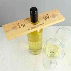 Personalised Married Couple Wine Glass & Bottle Holder -PERSONALISE STORE p0111c31 2