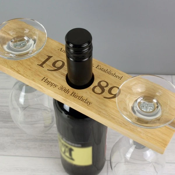 Personalised "Year" Wine Glass & Bottle Holder 6 Personalised "Year" Wine Glass & Bottle Holder - Image 6