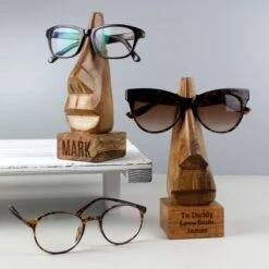 Personalised Wooden Nose-Shaped Glasses Holder -PERSONALISE STORE p0111c87 7