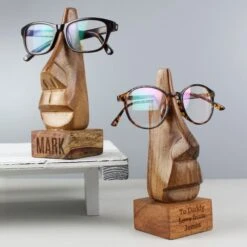 Personalised Wooden Nose-Shaped Glasses Holder -PERSONALISE STORE p0111c87 8