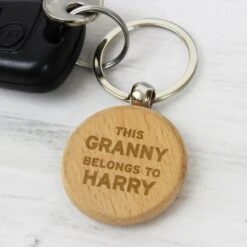 Personalised This...Belongs To Wooden Keyring -PERSONALISE STORE p0111d15 2