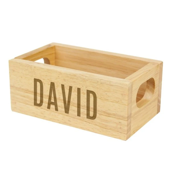 Personalised Name Only Mini Wooden Crate 2 Personalised Name Only Mini Wooden Crate - Image 2