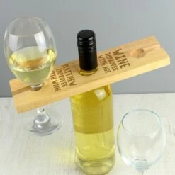 Personalised "Improves With Wine" Wine Glass & Bottle Holder -PERSONALISE STORE p0111d34 3