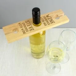 Personalised "Improves With Wine" Wine Glass & Bottle Holder -PERSONALISE STORE p0111d34 4