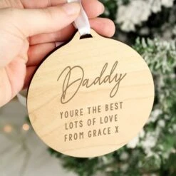 Personalised Free Text Round Wooden Decoration -PERSONALISE STORE p0111d44 3