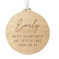 Personalised Free Text Round Wooden Decoration -PERSONALISE STORE p0111d44 4