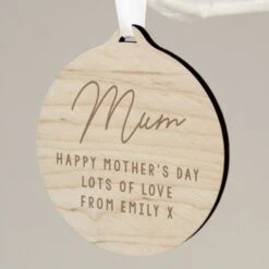 Personalised Free Text Round Wooden Decoration -PERSONALISE STORE p0111d44 5