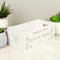 Personalised Free Text White Wooden Crate -PERSONALISE STORE p0111d49 2