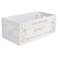 Personalised Free Text White Wooden Crate -PERSONALISE STORE p0111d49 4