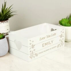Personalised Free Text White Wooden Crate -PERSONALISE STORE p0111d49 5