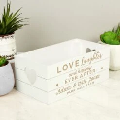 Personalised Love Laughter & ... White Wooden Crate 7 Personalised Love Laughter & ... White Wooden Crate -PERSONALISE STORE p0111d50 2