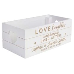 Personalised Love Laughter & ... White Wooden Crate 9 Personalised Love Laughter & ... White Wooden Crate -PERSONALISE STORE p0111d50 4