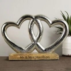 Personalised Free Text Double Heart Ornament -PERSONALISE STORE p0111d52 2